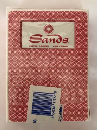 Sands Hotel Casino Las Vegas Playing Cards Poker Red Deck Rat Pack