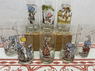 Set Of 8 Vintage Holly Hobby Glasses From The 60 - 70s American Greetings Co.