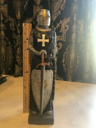 Crusader Knight Statue Masonic Knights Templar Medieval Antique