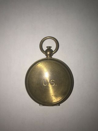 Vintage Wittnauer World War Ii Us Army Brass Pocket Compass