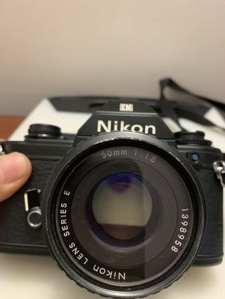 Vintage NIKON EM 35mm Canera With Nikon Series E 50 Mm 1:1.  8 Lens 2