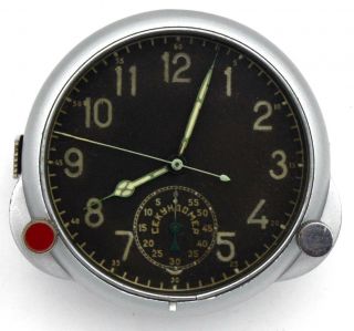 5 - Day Soviet Wwii (1942 - Made) Airforce Cockpit Panel Clock 18cs / 18chs