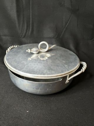 Vintage Bw Buenilum Hammered Aluminium 10.  5 " Covered Bowl Casserole With Lid
