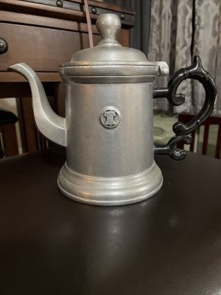 Vintage Wilton Armetale Black Handled Coffee Tea Pot Pitcher Tankard Teapot
