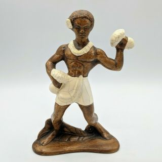 Vintage Figurine Treasure Craft Maui Hawaii Male Hula Dancer With Female
