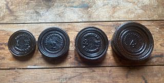 Vintage Set (4) Cast Iron Scale Weights Imperial Standard