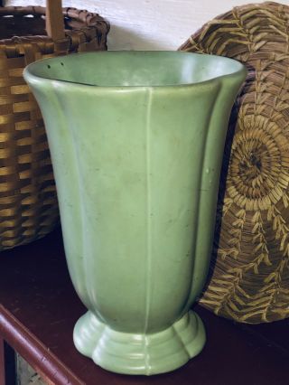 Vintage Antique Matte Green Mission Arts & Crafts Pottery Vase Haeger