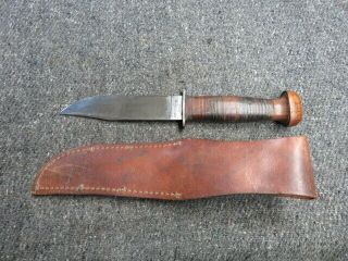 WWII US NAVY MARK 1 COMBAT FIGHTING UTILITY KNIFE - ROBESON SHUREDGE NO.  20 3
