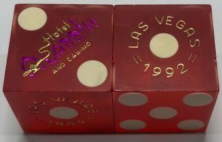 Aladdin Casino Dice Las Vegas Nevada Matching Numbers (lamp 1992)