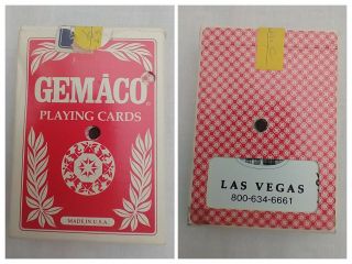Vintage Playing Cards 1993 Caesars Palace Las Vegas Nevada Gemaco Red Punched