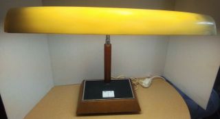 Vintage Mid Century Panasonic Gooseneck Wood Desk Lamp Fs - 558e