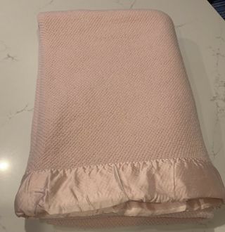 Vintage Fieldcrest Touch Of Class Acrylic Thermal Blanket Twin 60x86” Pink Usa