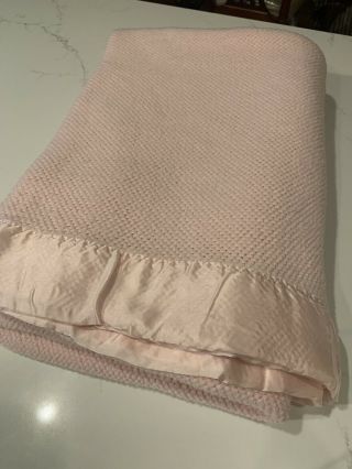 Vintage Fieldcrest Touch of Class Acrylic Thermal Blanket Twin 60x86” Pink USA 2