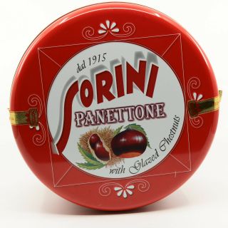 Sorini Panettone with Glazed Chestnuts Full Size Large Decorative Cake Tin 2008 2