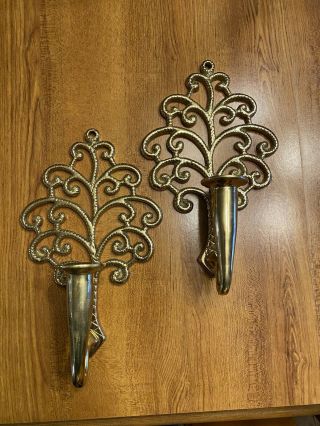 Virginia Metalcrafters Solid Brass Wall Sconces “family Tree”