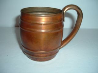 Vintage Copper Moscow Mule Mug Barrel Cup Cavalier By National Silver