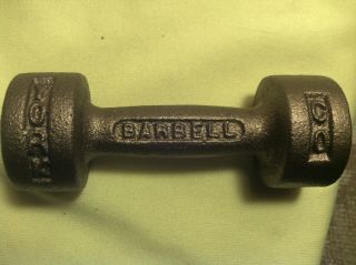 Vintage York Barbell Co.  USA Paperweight Cast Iron 3