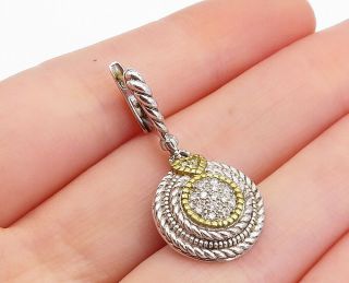 Judith Ripka 925 Silver & 18k Gold - Vintage Diamonds Earring - Eg2391