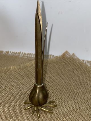 Vintage Copper Brass Bronze Tulip Bulb Vase 6.  0 " Tall Vase For A Single Tulip