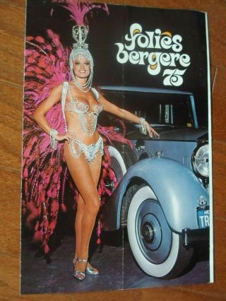 1975 Las Vegas,  Nv Tropicana Hotel " Folies Bergere 75 " Color Foldout Brochure.