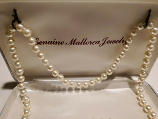 Vintage Mallorca Knotted Pearl Necklace - 28 