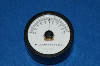 Vintage Western Electric Milliamperes D.  C.  Meter D2B 2