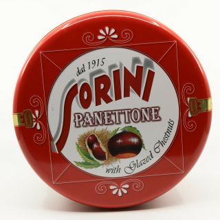 Sorini Panettone w/ Glazed Chestnuts Full Size Large Cake Tin Decorative 2004 3