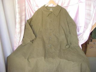 Vintage European French Armee Army Green Military Uniform Trench Overcoat Large