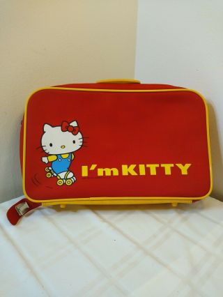 Vintage 1976 Hello Kitty Red Suitcase Luggage Travel Bag Case Sanrio I 