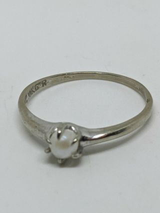 Vintage 10k Gold Gr Pearl Ring Size 8