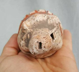 Pre Columbian Aztec Maya style Clay Snail Shell Ocarina Whistle Instrument 3