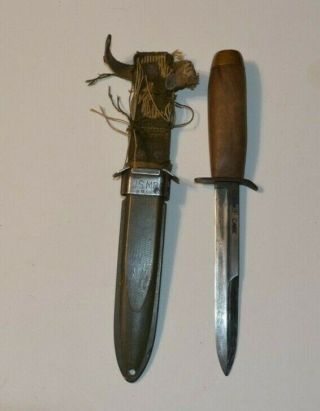 Wwii Us M3 Case Fighting Knife With Wood Handle M8 Sheath