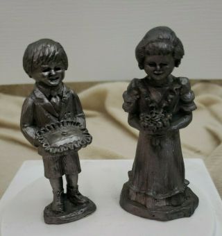 Vintage Michael Ricker Pewter Figurine Ring Bearer Flower Girl Wedding Gift Kids