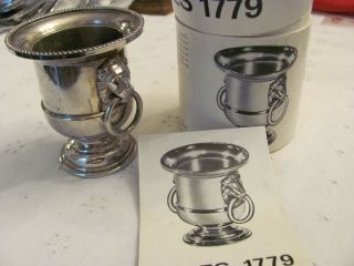Eales 1779 Mini Silver Plate Champagne Ice Bucket Lion Head Toothpick Holder