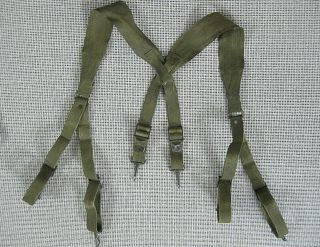 US Army WW2 M1936 Combat Suspenders provisional pattern O.  D. 2
