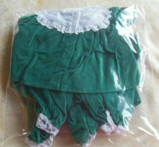 Vintage CABBAGE PATCH KIDS Twin Girls Green Velvet Outfits 3