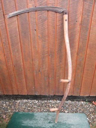 Vintage Antique 58 " Long Scythe Hay Grain Sickle Farm Tool Blade Is 24 " Long