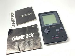 Vtg Nintendo Game Boy Pocket Black Handheld System,  Booklets