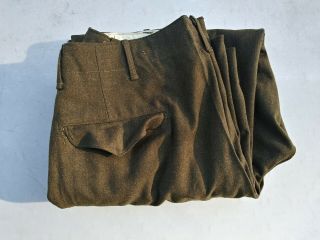 Ww2 Us Army Button Fly Wool Pants/trousers Size 34x31 - Dated 1944