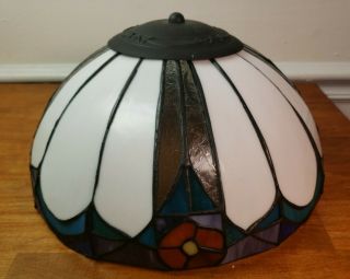 Vintage Tiffany Style Stained Glass Shade Lamp Flush Mount Ceiling Light Fixture