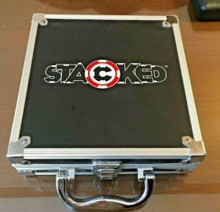 Stacked 200 Ct.  Heavy Professional Casino Style Poker Chips & Carrying Case