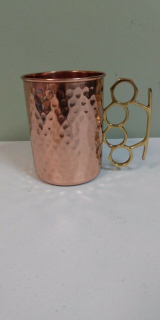 Odi Hammered Copper Brass Knuckle Cup 4.  5 " Tall,  3.  5 " In Diameter