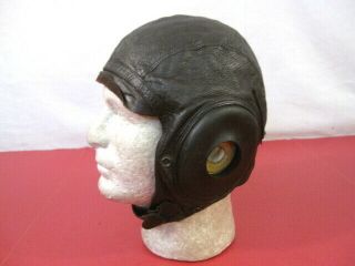 WWII US Army Air Force AAF Type A - 11 Leather Pilot Flying Helmet - Large 1944 2 3