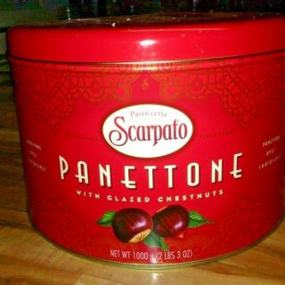Pasticceria Scarpato Panettone W/ Glazed Chestnuts Full Size Large Cake Tin 2011