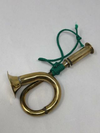 Vintage Solid Brass French Horn Fox Hound Hunting Bugle Decoration