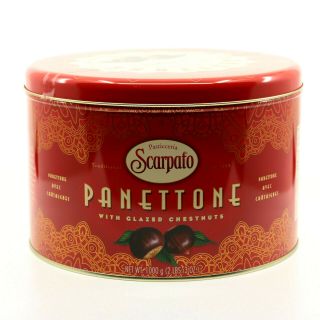 Pasticceria Scarpato Panettone W/ Glazed Chestnuts Full Size Large Cake Tin 2017