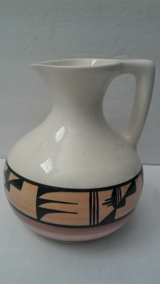 Ute Mt Pottery Large 7 " Water Pitcher Signed Donna Bancroft 31