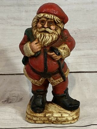 Vintage Cast Iron Santa Clause Door Stop Old Look Figure Christmas