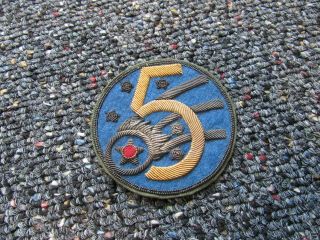 Wwii Us Army Ac Bullion 5th Air Force Patch Nos