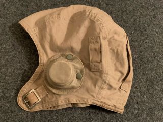 Wwii Usn Us Navy Pilot M - 450 Summer Flight Helmet With Leather Earcups